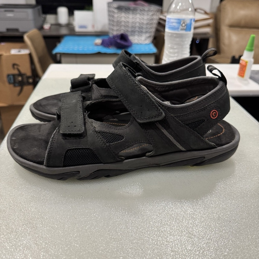 Rockport Sandals 10.5 Black Leather Sport Sandals Shoes K50883 - Picture 4 of 8